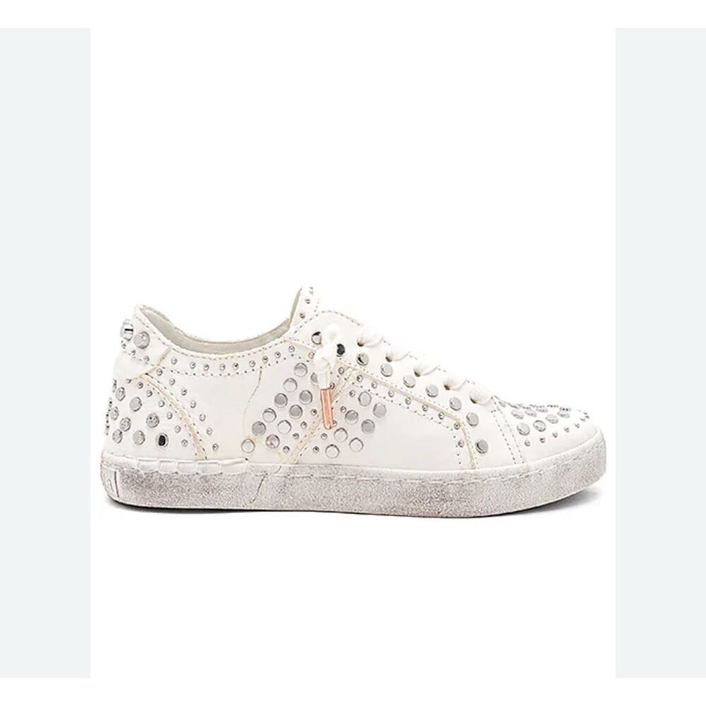 Dolce Vita Sneakers Shoes White Silver Stud Accents